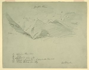 Zeichnung, Berggipfel bei Berchtesgaden, Bayern, Juni–Juli 1868 von Frederic Edwin Church