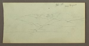 Zeichnung, Gebirgskette, Februar 1868 von Frederic Edwin Church