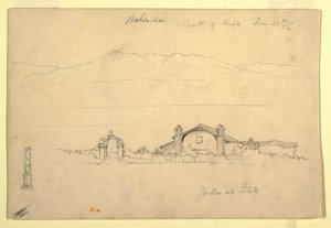 Zeichnung, Gebirgskette mit dem Mohanda, nördlich von Quito (?), 24. Juni 1857