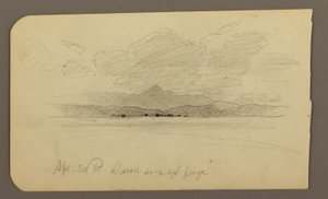Zeichnung, Berglandschaft, Toluca; Verso: Berg, Toluca, 20. April 1885