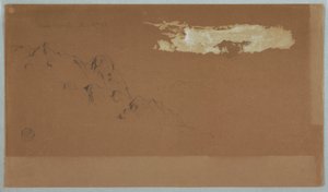 Zeichnung, Berge in der Nähe von Mocho, Ecuador, wahrscheinlich Mt. Chimborazo von Wolken umrahmt, 16. Juni 1857