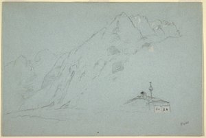 Zeichnung, Berge in der Nähe von Abtenau, Salzkammergut, 5. August 1868