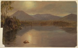 Zeichnung, Berge Katahdin und Turner vom Lake Katahdin, Maine, 1855–60 von Frederic Edwin Church