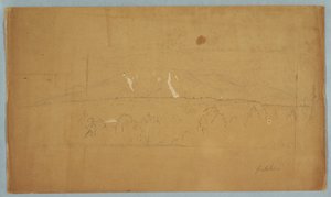 Zeichnung, Mt. Katahdin vom Lake Katahdin, Maine, 1852