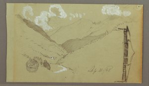 Zeichnung, Enges Tal, Gebäude, 11. September 1803