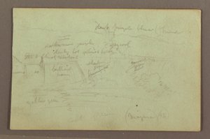 Zeichnung, Niagarafälle von der kanadischen Seite, 1856