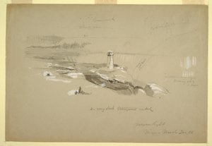 Zeichnung, Niagarafälle von Terrapin Point, 20. März 1856 von Frederic Edwin Church