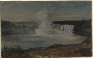 Zeichnung, Niagarafälle im Abendlicht, September 1856