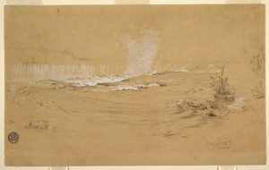 Zeichnung, Niagara: Die kanadischen Fälle und Goat Island, Oktober 1856