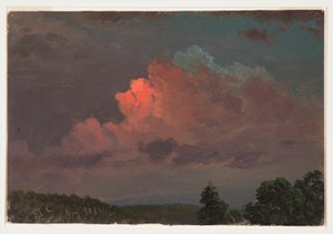 Zeichnung, Abenddämmerung bei Olana, August 1872 von Frederic Edwin Church