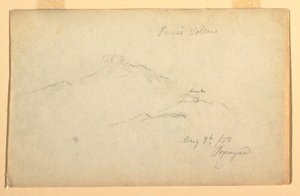 Zeichnung, Vulkan Purese gesehen von Popayan, Kolumbien, 9. August 1853