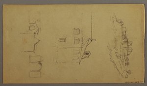 Recto: Leer; Verso: Fortree auf Hügel, Tor