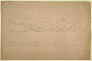 Ufer des Sees und Vorgebirge des Mount Katahdin, 29. August 1856 von Frederic Edwin Church