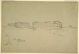 Skizzen, Paestum, Süditalien, April 1869