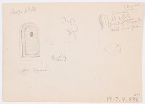 Skizzen einer Kuppelstruktur, eines Schiffs und eines stattlichen Hauses, Januar 1868