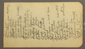 Zeichnung, Bedarfsliste, möglicherweise 1878
