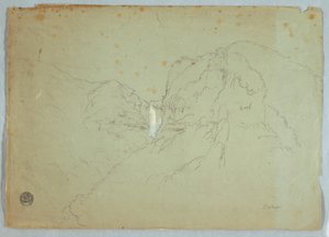 Zeichnung, Tequendama Wasserfälle bei Bogata, Kolumbien, 1853