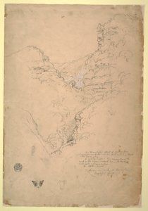 Zeichnung, Tequendama Wasserfälle bei Bogotá, Kolumbien, 1853