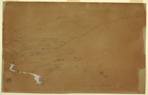 Tal mit einem Bach und Häusern, nahe Guaranda, Ecuador, 4. Juni 1857