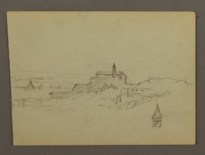 Dorf auf einem Hügel, möglicherweise 1868–69