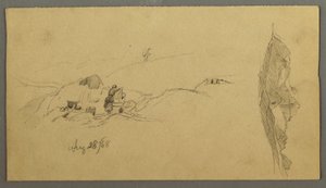 Frauen waschen an einem Trog, Berge, 28. August 1868