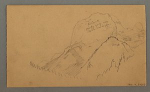 Zeichnung, Bewaldete Gipfel, 27. Juli 1868
