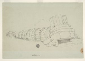 Gefallene Säule des Tempels des Olympischen Zeus, Athen von Frederic Edwin Church