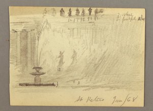 Brunnen auf dem Platz des Petersdoms, Rom, Italien von Frederic Edwin Church