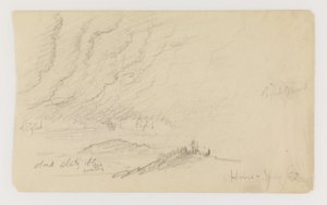 Nebel über Fluss und Hügeln