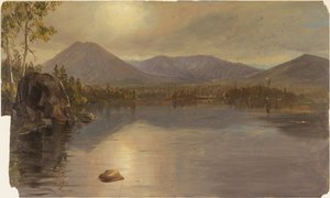 Berge Katahdin und Turner vom Lake Katahdin, Maine