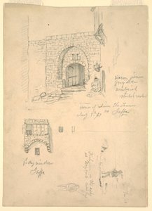 Skizzen des Hauses von Semon dem Gerber, Jaffa, Palästina [Tel-Aviv, Israel] und Fischer auf den Felsen bei Beirut, Syrien [Beirut, Libanon] von Frederic Edwin Church