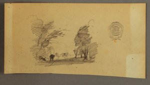 Drei Kühe auf einer Straße im Wald von Frederic Edwin Church