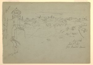 Turm in Lydda und Ramleh von Ramleh-Turm aus gesehen, Palästina [Ramleh, Israel] von Frederic Edwin Church