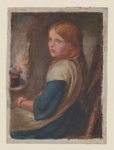 Studie eines sitzenden jungen Mädchens, ca. 1870 von Frederic James Shields