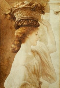 Eucharis: Ein Mädchen mit einem Korb voller Früchte von Frederic Leighton