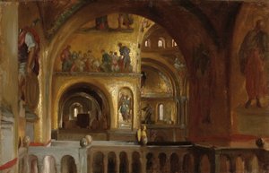 Das Innere der Markuskirche, Venedig von Frederic Leighton