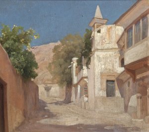 Ansicht des Hauses von Sir Richard und Lady Burton in Damaskus, 1873 von Frederic Leighton