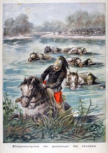 Französische Kavallerie durchquert einen Fluss, 1896 von Frederic Lix