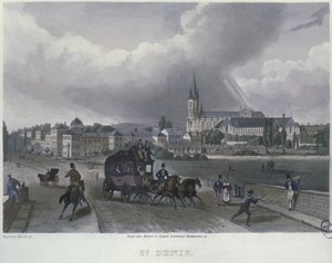 Die Stadt St. Denis, graviert von Frederic Martens (1809-75) 1832