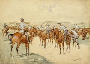 Ein Ruf zu den Waffen (Dragoner, Aufsitzen!) 1892-93 von Frederic Remington