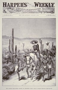 Apachen-Scouts führen Armeepatrouille auf der Jagd nach Geronimo (1829-1909) aus 