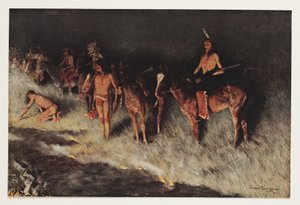 Feuer auf der Prärie, aus Colliers Weekly, 1908 von Frederic Remington