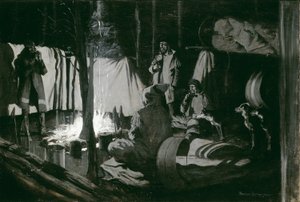 Erstes und bestes Lager der Reise von Frederic Remington