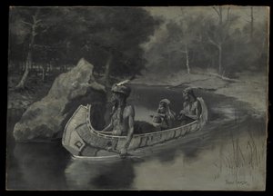 Warfen es direkt in den Fluss... Wo es im Sommer noch zu sehen ist von Frederic Remington