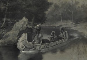 Warfen es direkt in den Fluss... wo es im Sommer noch zu sehen ist, 1889 von Frederic Remington
