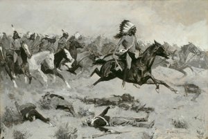 Rushing Red Lodges durch die Linie gegangen, ca. 1900