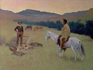 Das Gespräch oder zweifelhafte Gesellschaft von Frederic Remington