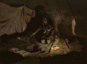 Die trockenen Blätter hielten länger als sie (ca. 1899) von Frederic Remington