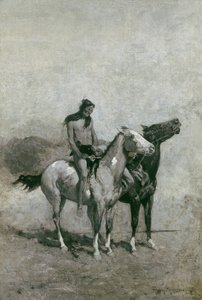 Der Feuerschlucker schleuderte sein Opfer über sein Pony, ca. 1900