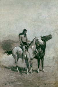 Der Feuerschlucker schleuderte sein Opfer über sein Pony, ca. 1900 von Frederic Remington